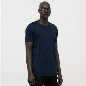 wings + horns 1x1 slub short sleeve (navy)